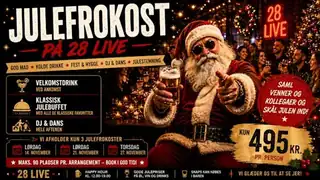 Julefrokost på 28 Live i Roskilde