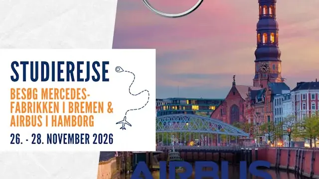 Studietur til Mercedes-fabrikken i Bremen og Airbus i Hamborg 26.-28. November 2026 — Europabevægelsen, Frederiksberg