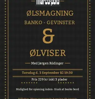 Ølsmagning med banko, gevinster, ølviser og Jørgen Rüdinger