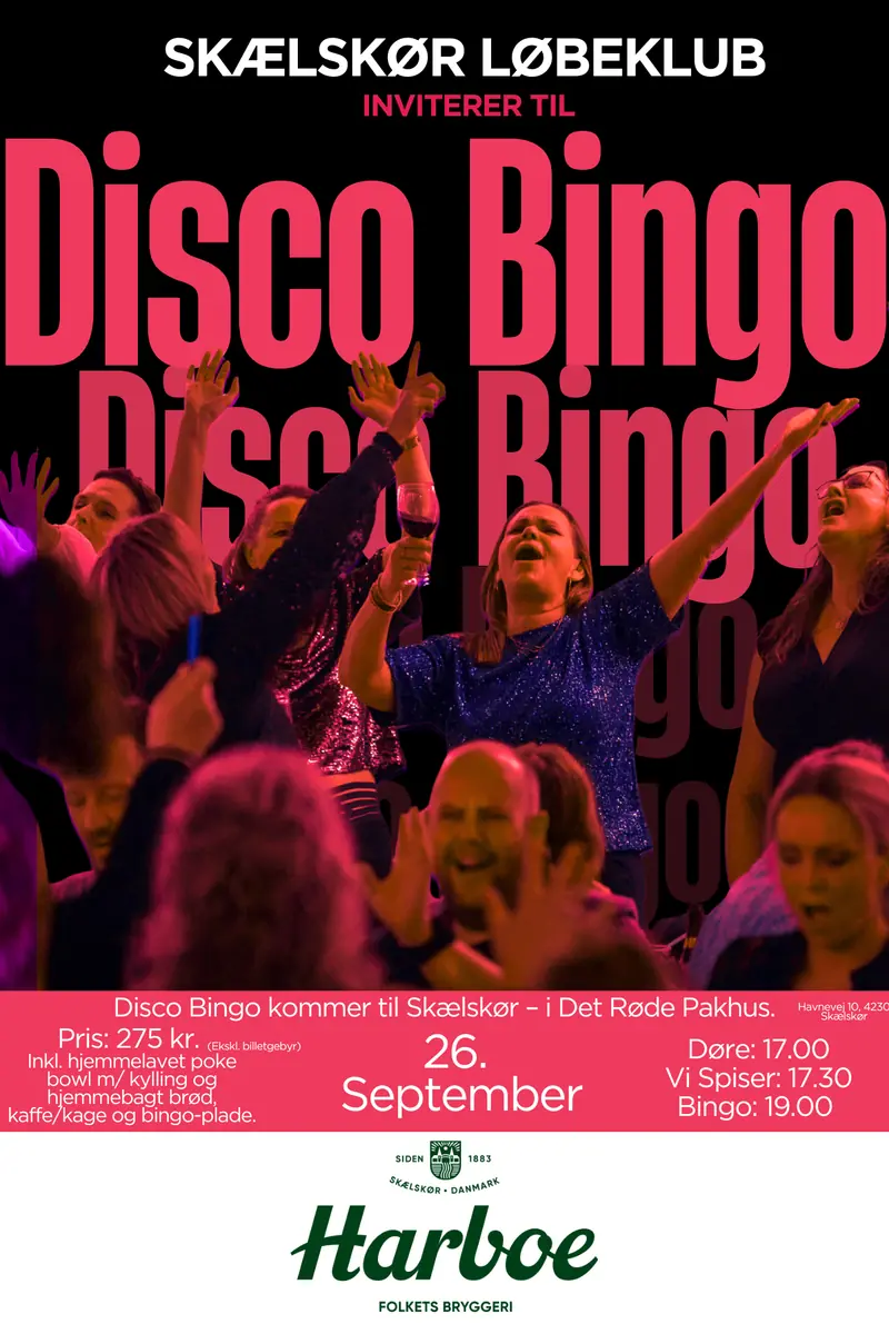 Disco Bingo - 26. September - Det Røde Pakhus Skælskør — Det Røde Pakhus/Musisk Forening Skælskør, Skælskør