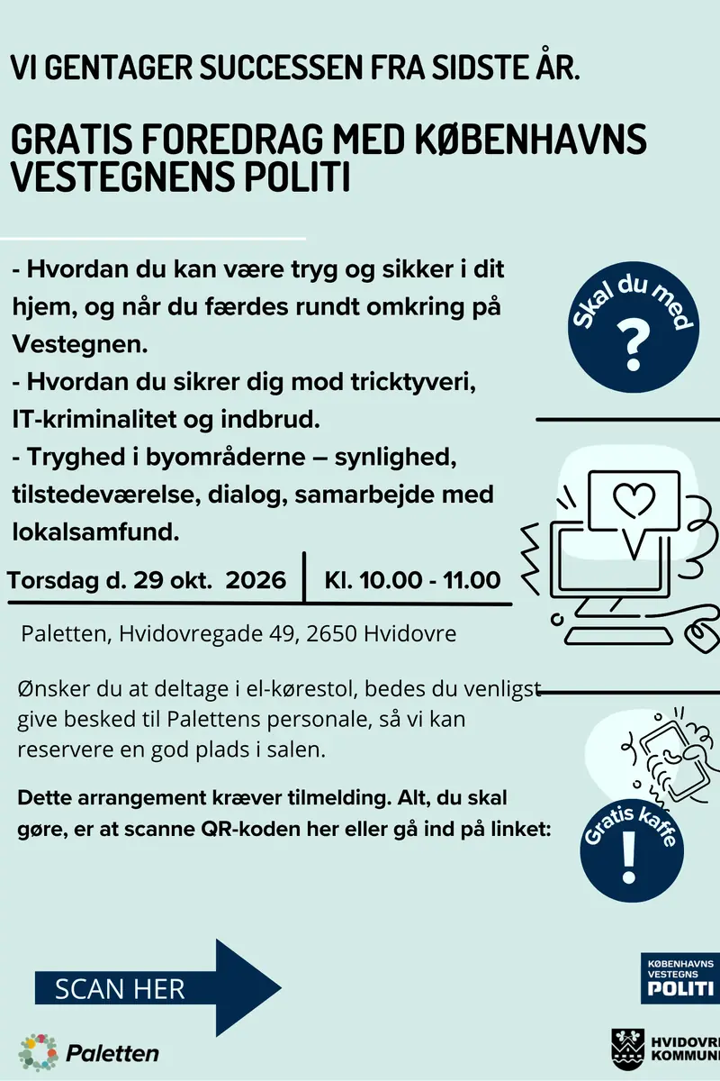foredrag med vestegnens politi — Paletten, Aarhus