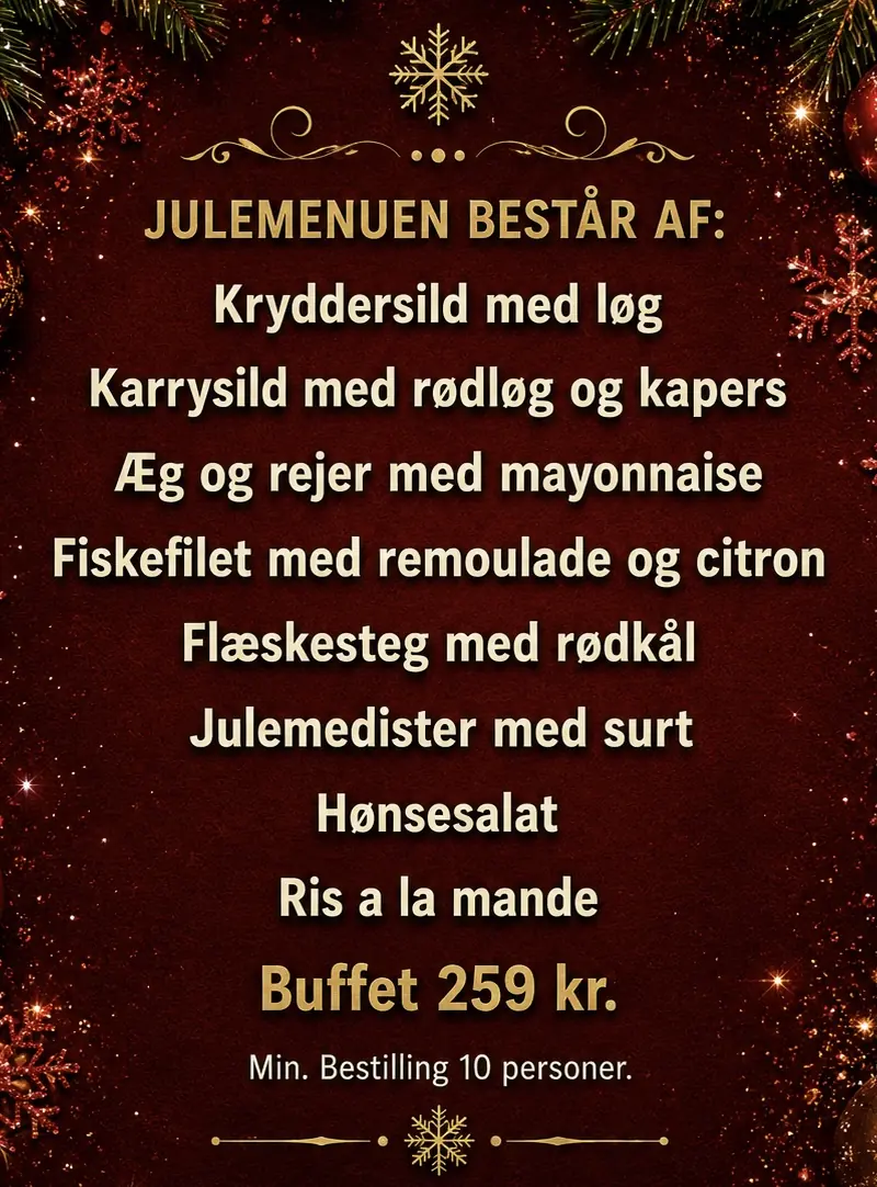 Christmas Lunch 2026 Buffet +10 people — The Upper Hill, Slagelse