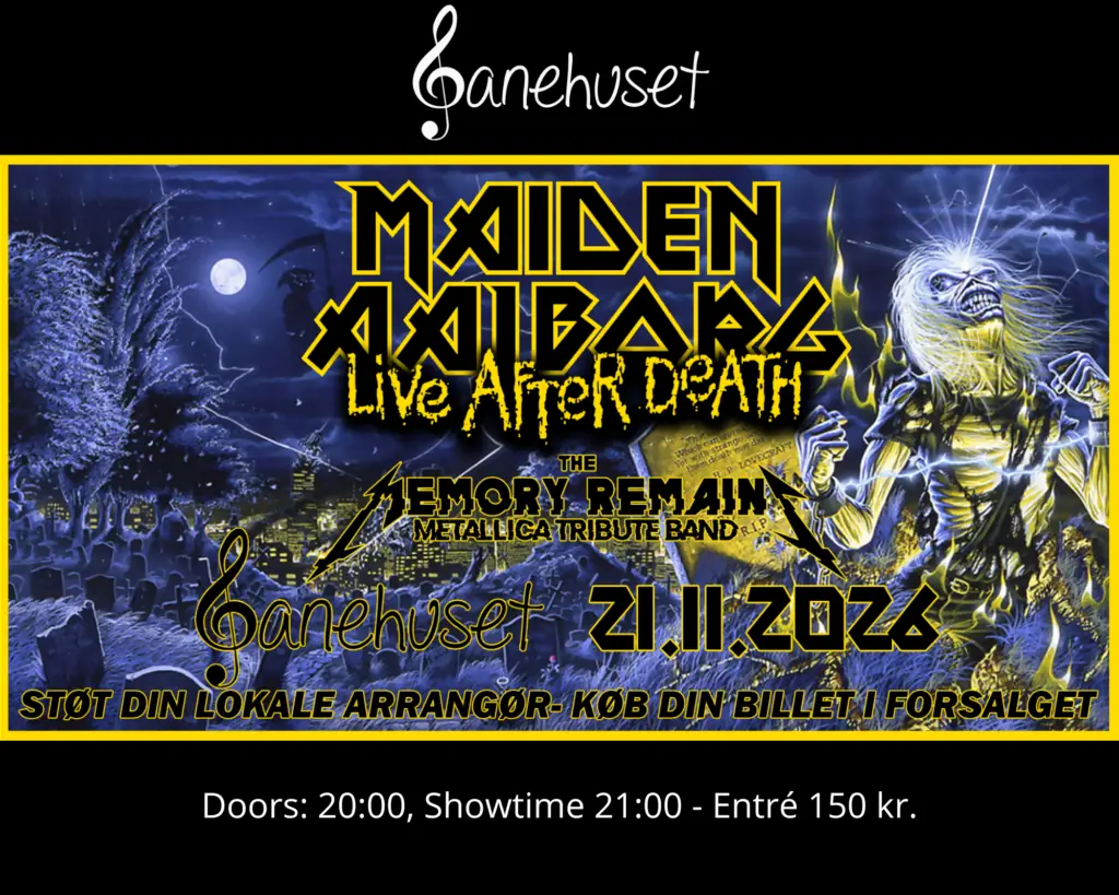 Maiden Aalborg + support: The Memory Remains · Banehuset, Sommersted
