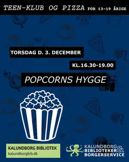 Teen Club and Pizza for Ages 13-19 - Popcorn Cosy Night