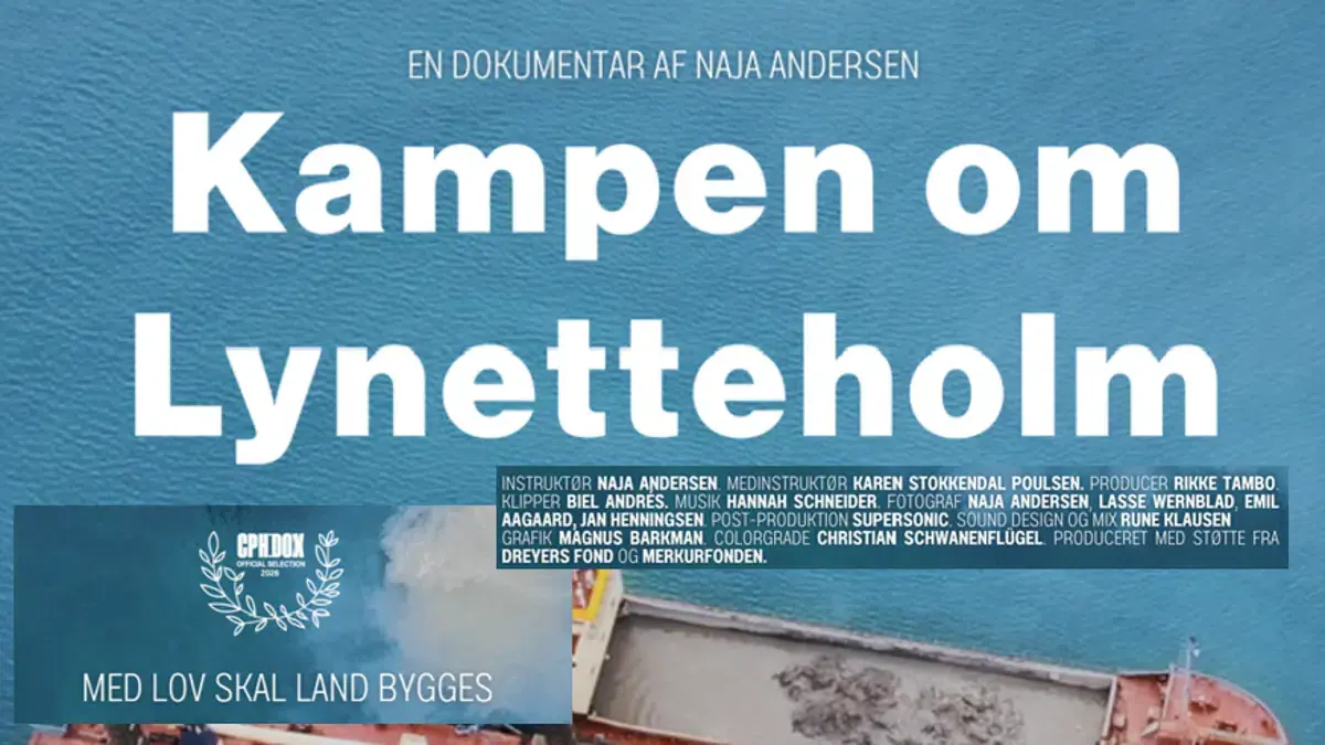Visning af dokumentaren "Kampen om Lynetteholm" på Gentofte Rådhus — Rådhussalen på Gentofte Rådhus, Charlottenlund