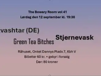 The Bowery Room vol 40: Tvashtar + Stjernevask + Green Tea Bitches