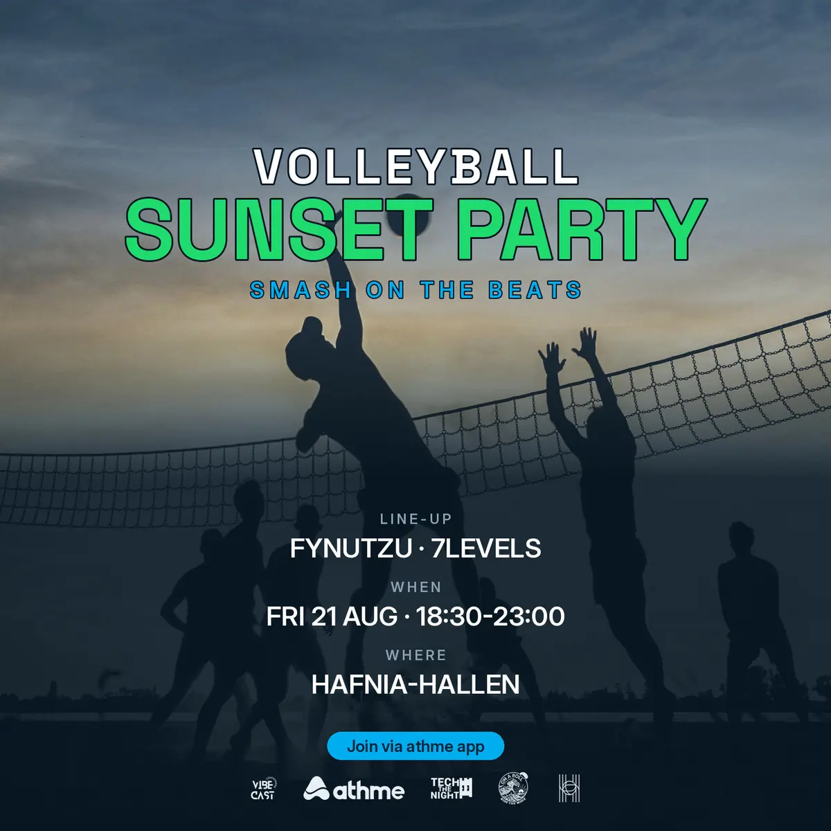 Volleyball Sunset Party: Smash on the Beats — Hafnia-Hallen, Copenhagen