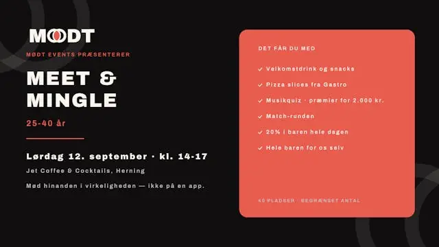 Meet & Mingle 25-40 Years — Jet Coffee & Cocktails Herning, Herning