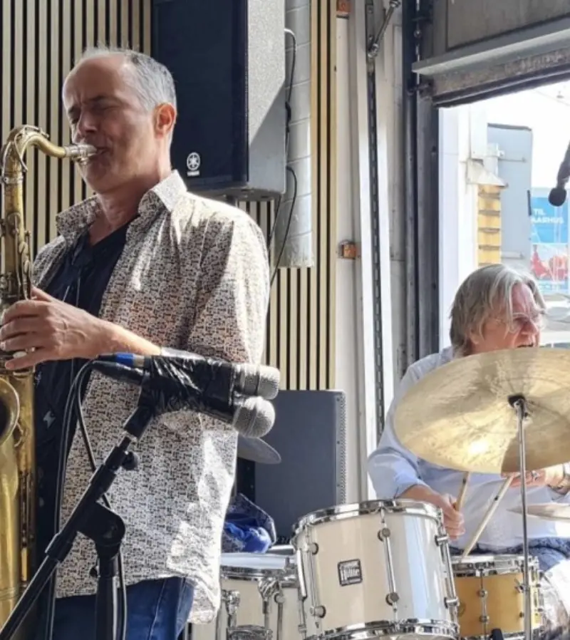 Koncert/ Live Recording: Gabriel Coburger(sax), Jesper Løvdal(sax) Martin Schack(hammond b3) Anders Mogensen(trommer) — Termansens, Ribe