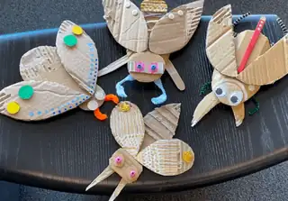 Make insects from recycled cardboard