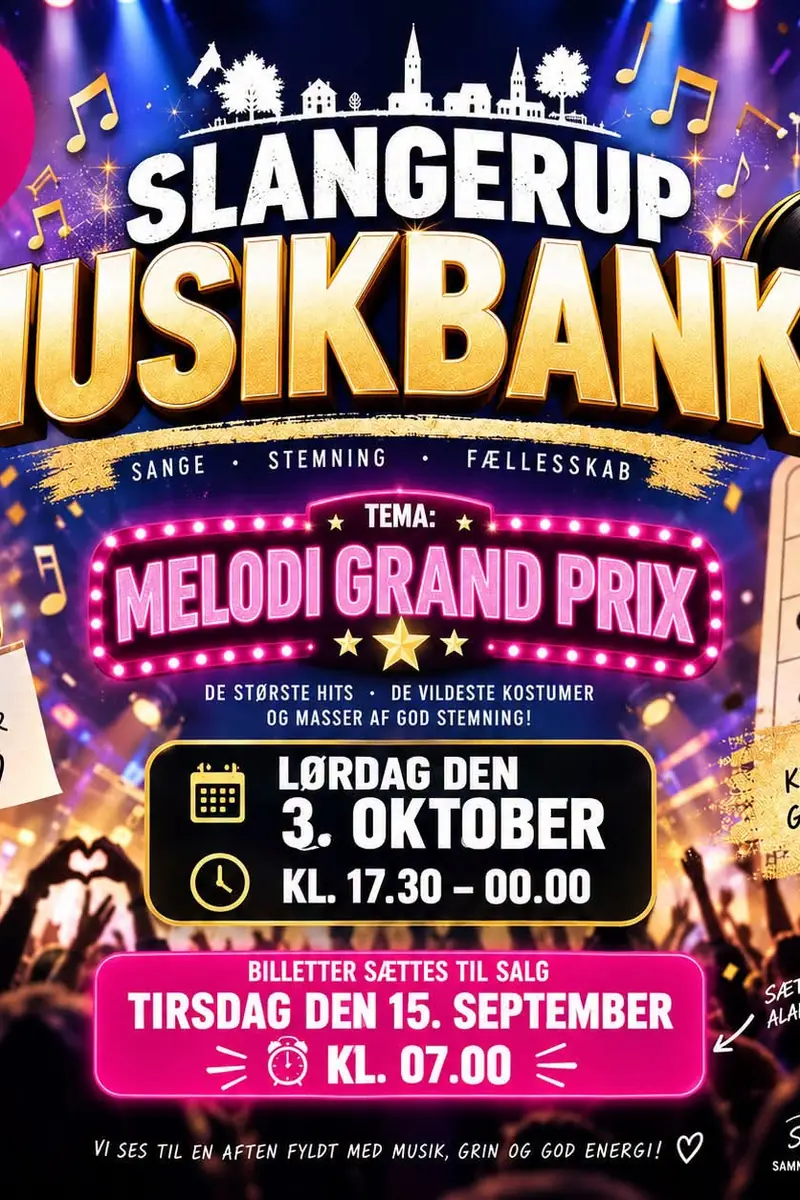Slangerup Music Bingo - October 3 Melodi Grand Prix Theme · Slangerup idræts og Kulturcenter, Slangerup