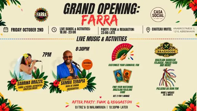 Farra CPH x Casa Social: Grand Opening - Latin and Brazilian Night · Chateau Motel, Copenhagen