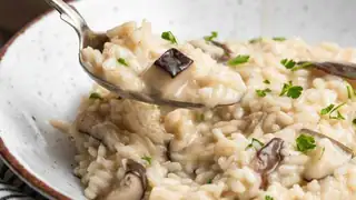 Community Dinner at Café Svanen - Creamy Mushroom Risotto