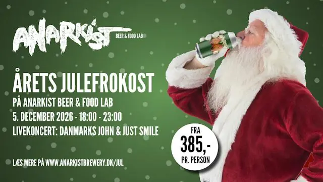 ÅRETS JULEFROKOST PÅ ANARKIST x Kong Volmer · Anarkist | BEER & FOOD LAB, Odense
