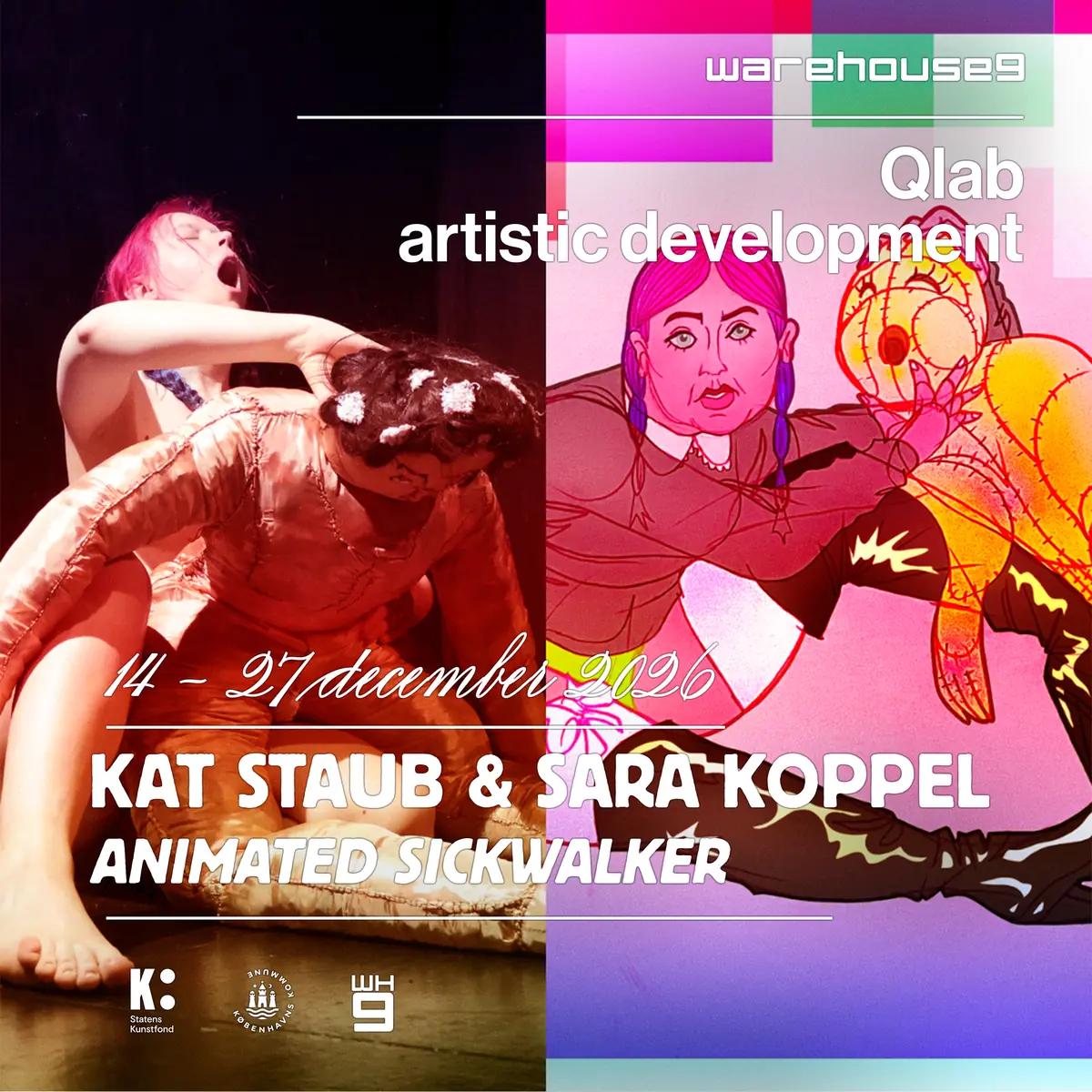 Animated Sickwalker – Qlab artistic development · Warehouse9, København