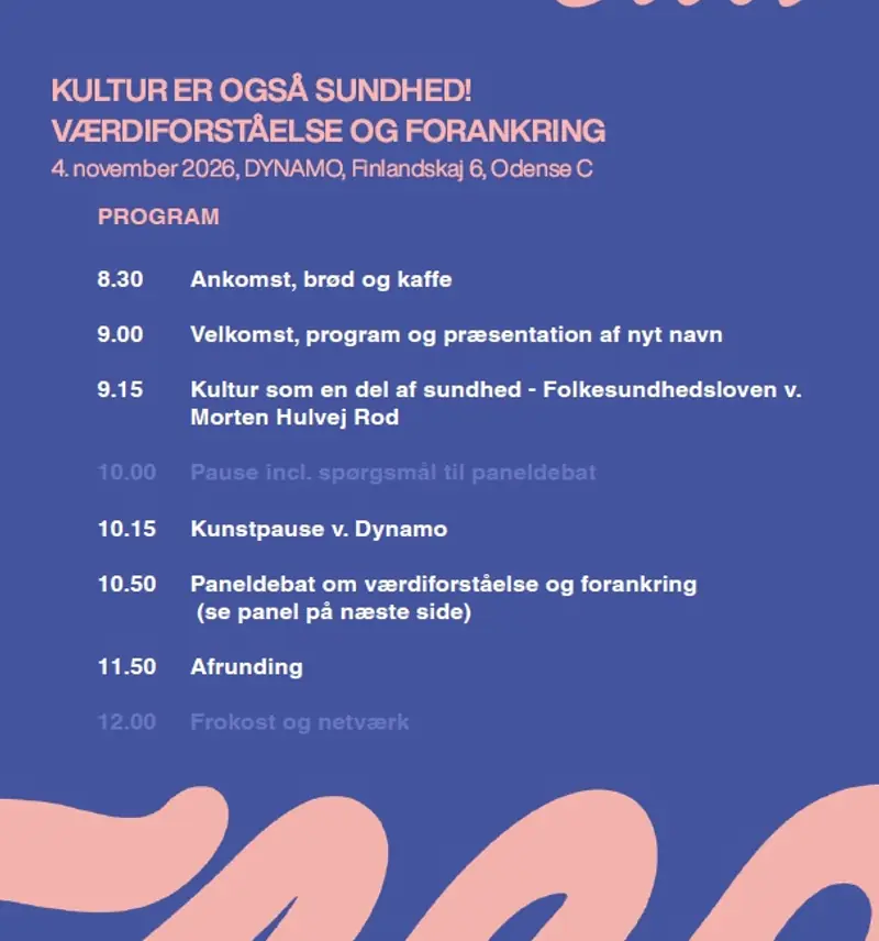Art in Mind Meeting, November 4, 2026 - Network for Culture and Health · DYNAMO, Odense