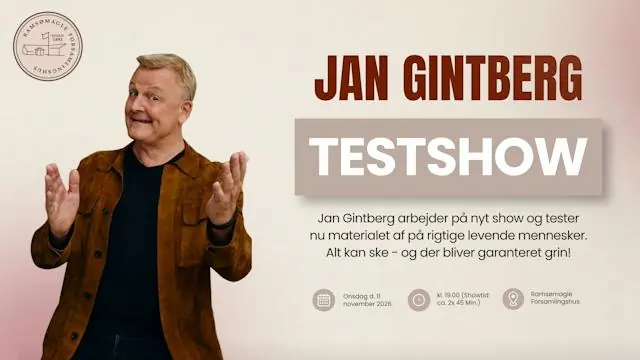 Jan Gintberg Test-Show! · Ramsømagle Forsamlingshus, Gadstrup