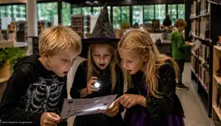 Halloween-skattejagt på biblioteket