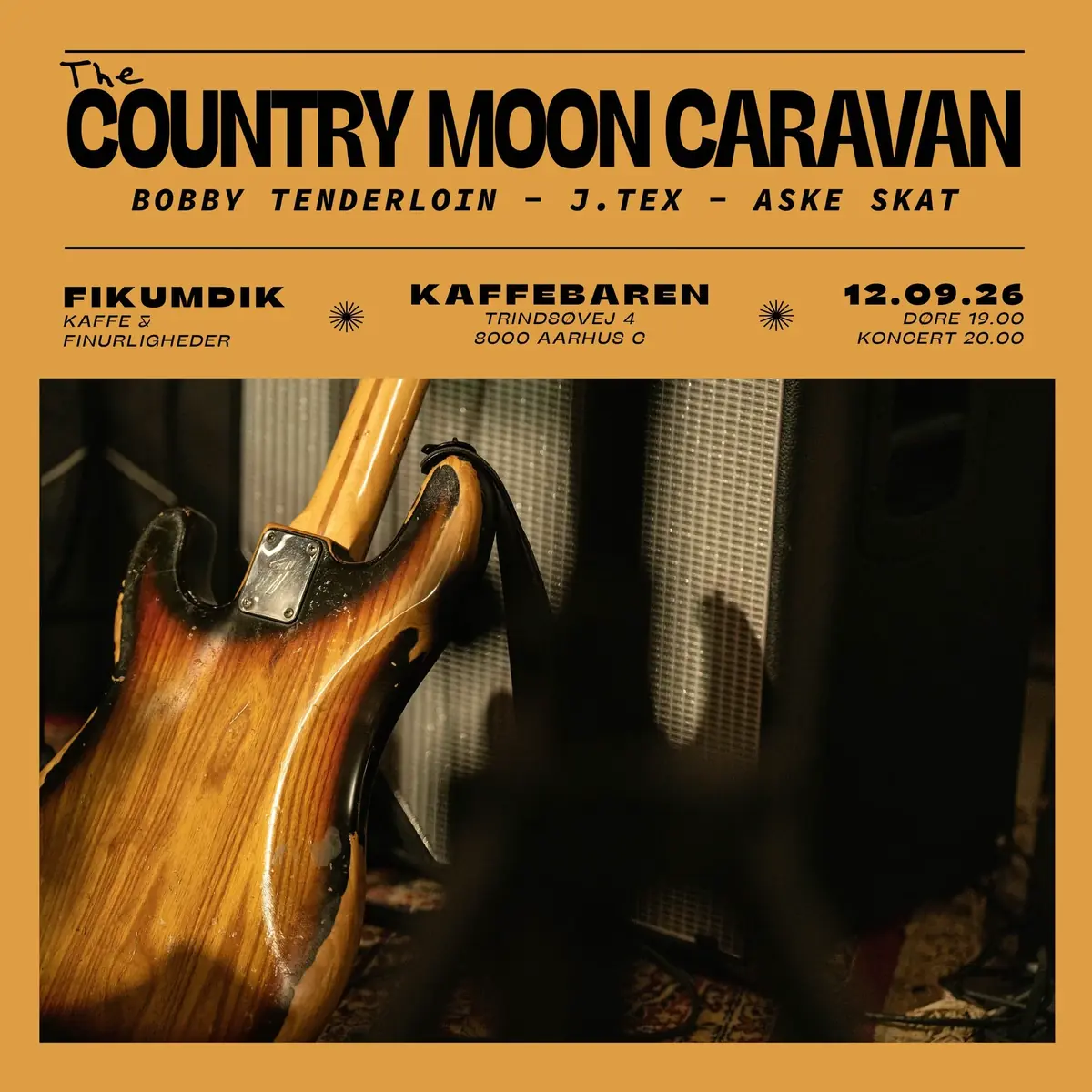 Country Moon Caravan – Bobby Tenderloin, J Tex og Aske Skat — Fikumdik Kaffe, Aarhus