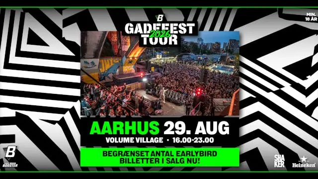 GADEFEST TOUR 2026 | AARHUS | 18+ — Volume Village, Aarhus