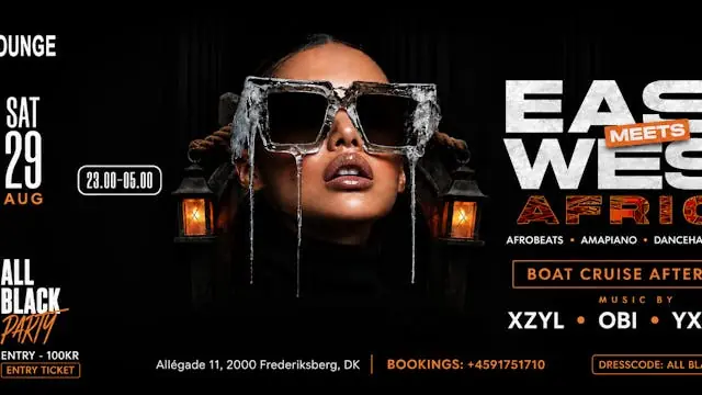 East meet West Africa: All Black — K-Lounge, Frederiksberg