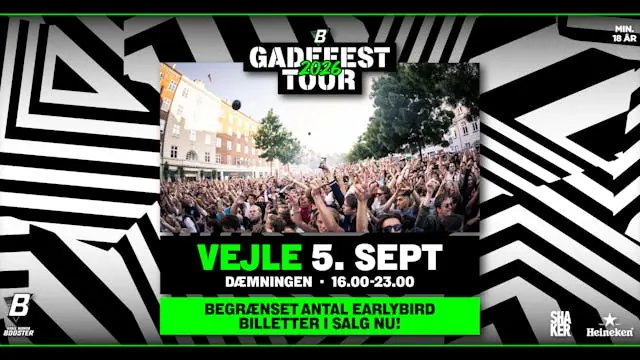 GADEFEST TOUR 2026 | VEJLE | 18+ — Dæmningen, Vejle