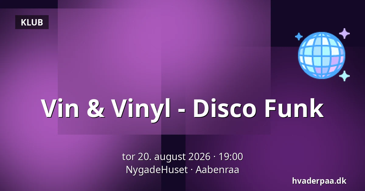 Vin & Vinyl  - Disco Funk — NygadeHuset, Aabenraa