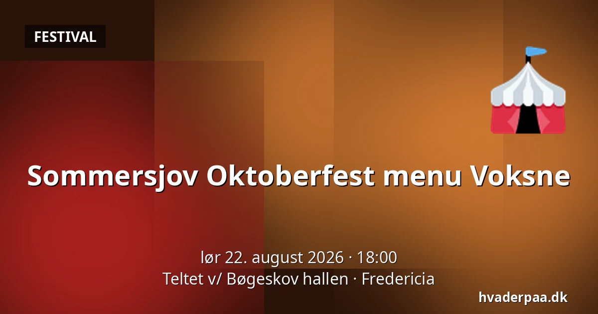 Sommersjov Oktoberfest menu Voksne — Teltet v/ Bøgeskov hallen, Fredericia