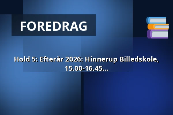 Hold 5: Efterår 2026: Hinnerup Billedskole, Keramik hold (2.-6. klasse), Korsholm Skole 15.00-16.45 — Billedkunstlokalet, Hinnerup