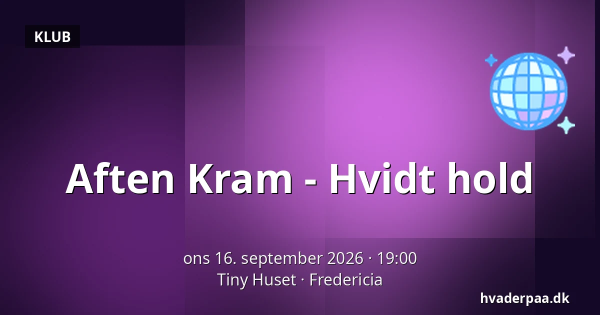 Aften Kram - Hvidt hold — Tiny Huset, Fredericia