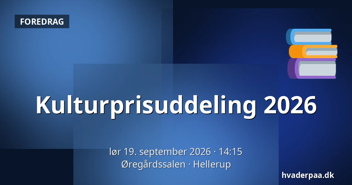 Kulturprisuddeling 2026 — Øregårdssalen, Hellerup