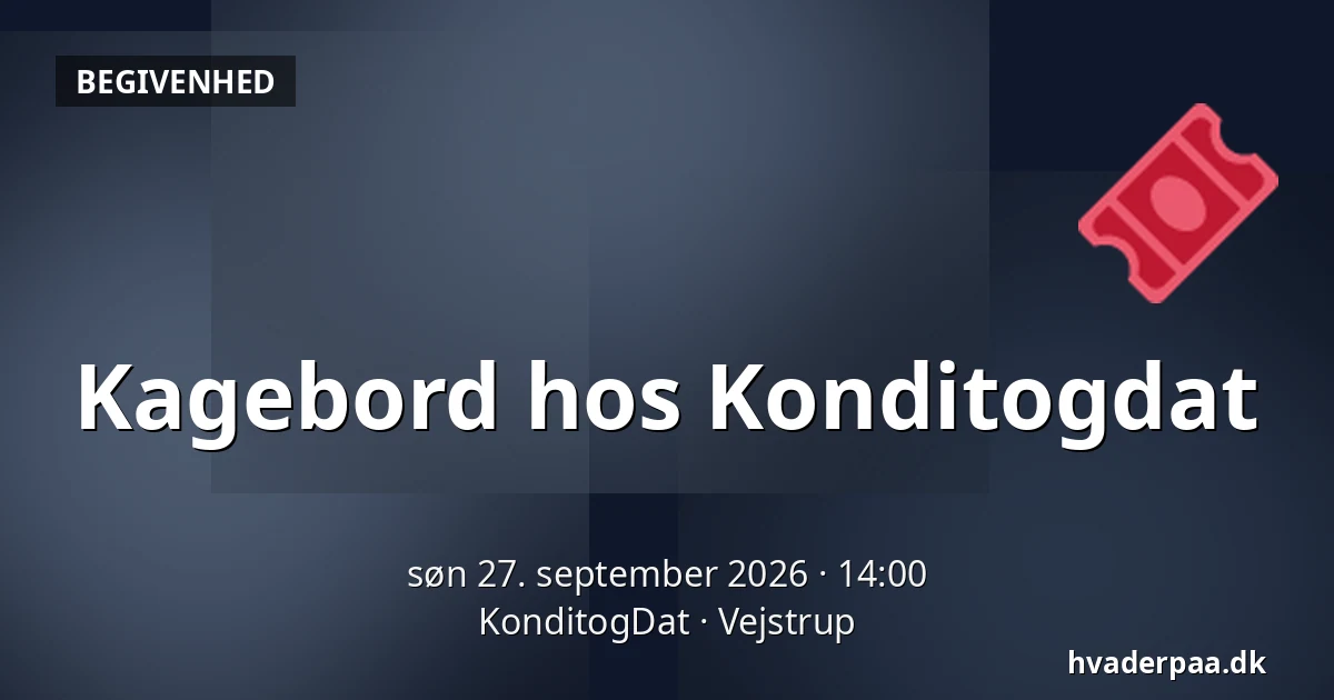 Kagebord  hos Konditogdat — KonditogDat, Vejstrup