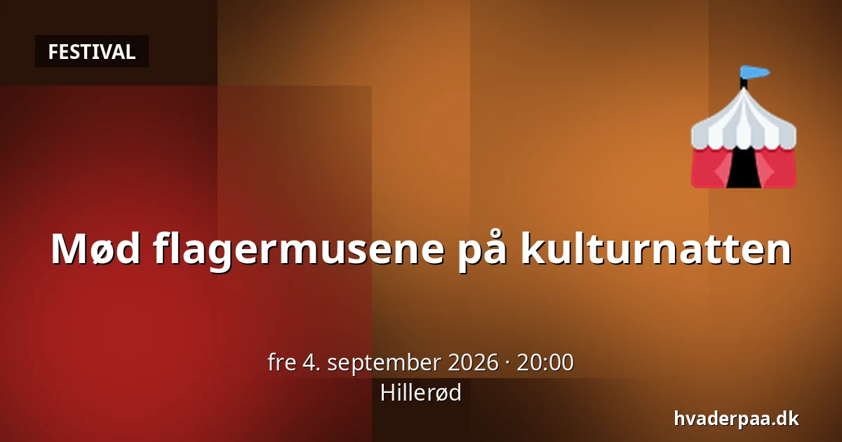 Mød flagermusene på kulturnatten — Hillerød