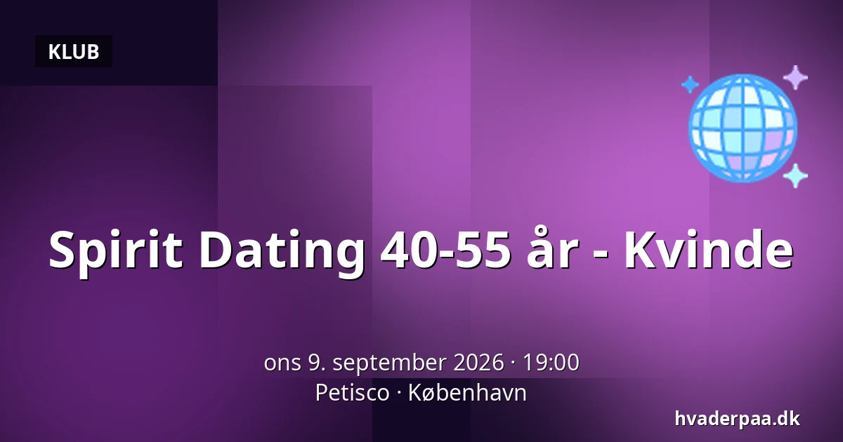 Spirit Dating 40-55 år - Kvinde — Petisco, København