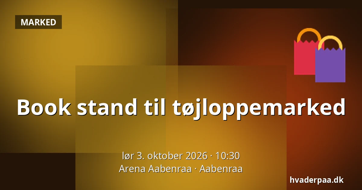 Book stand til tøjloppemarked — Arena Aabenraa, Aabenraa