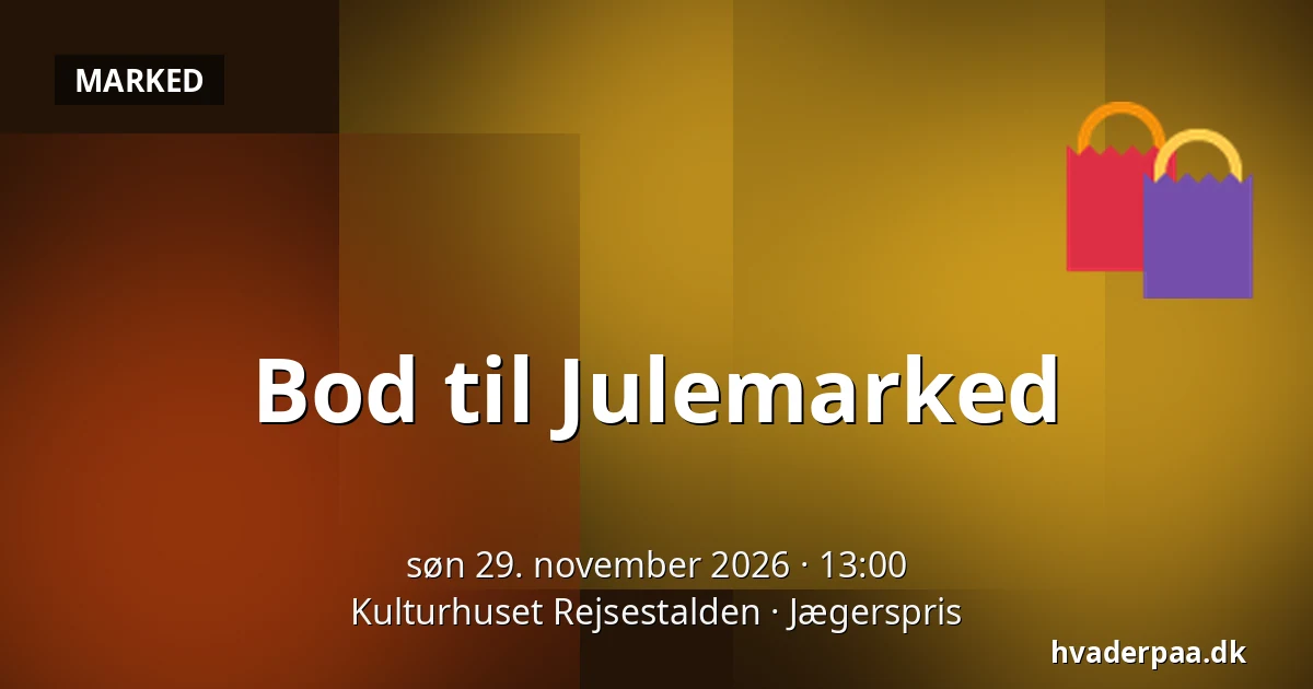 Bod til Julemarked · Kulturhuset Rejsestalden, Jægerspris