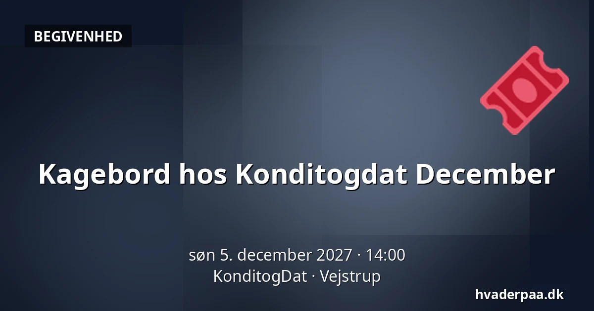 Kagebord  hos Konditogdat December · KonditogDat, Vejstrup