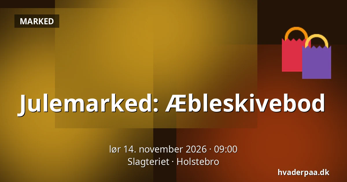 Julemarked: Æbleskivebod · Slagteriet, Holstebro