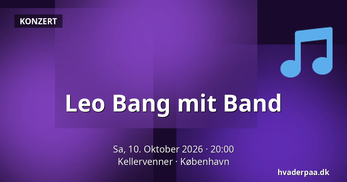 Leo Bang mit Band — Kellervenner, Kopenhagen