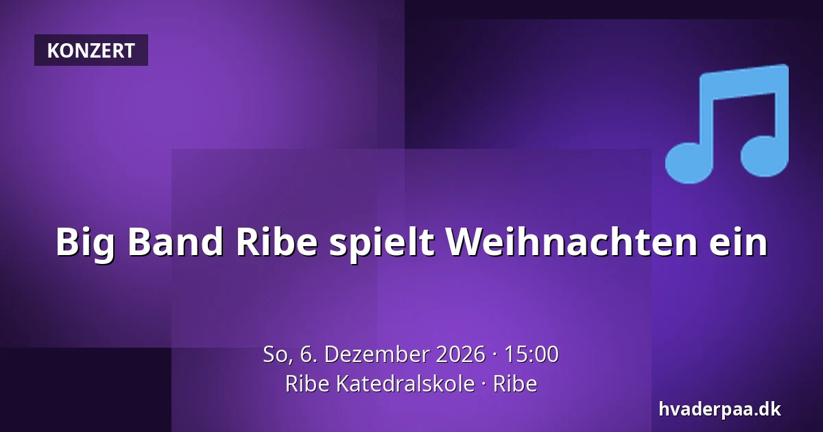 Big Band Ribe spielt Weihnachten ein — Ribe Katedralskole, Ripen