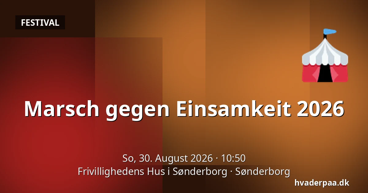 Marsch gegen Einsamkeit 2026 — Frivillighedens Hus i Sønderborg, Sonderburg