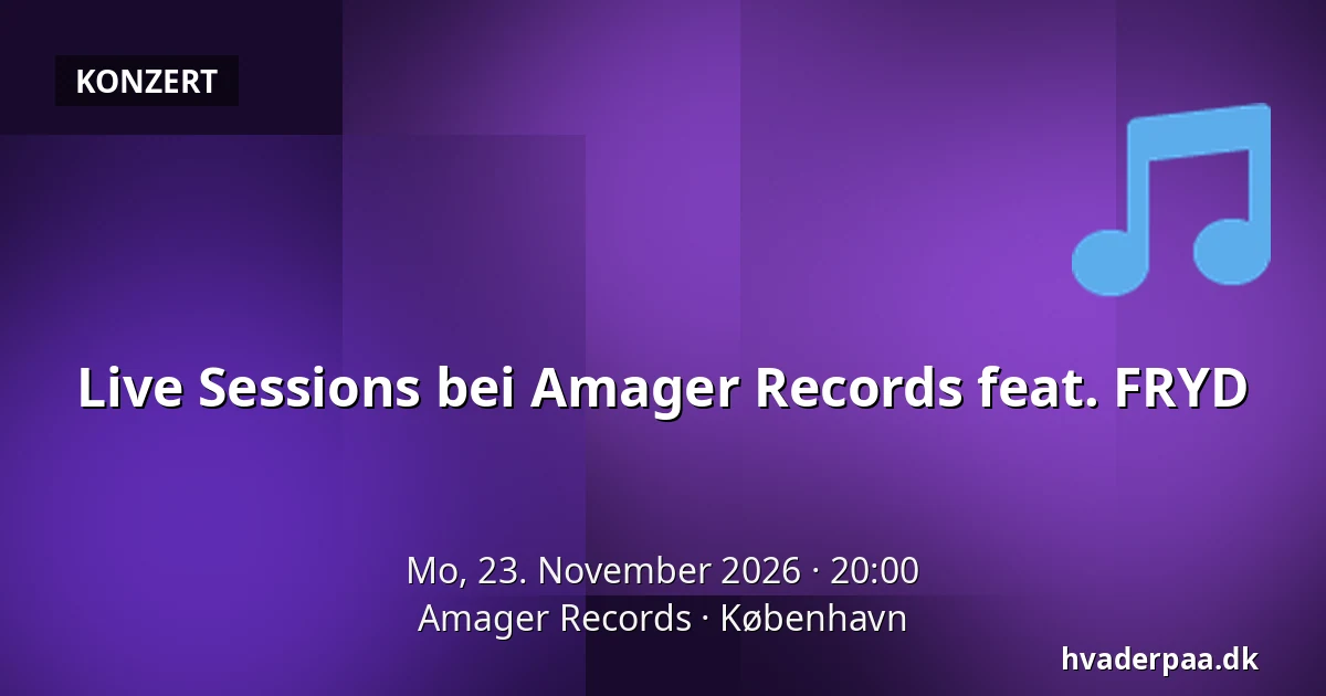 Live Sessions bei Amager Records feat. FRYD — Amager Records, Kopenhagen