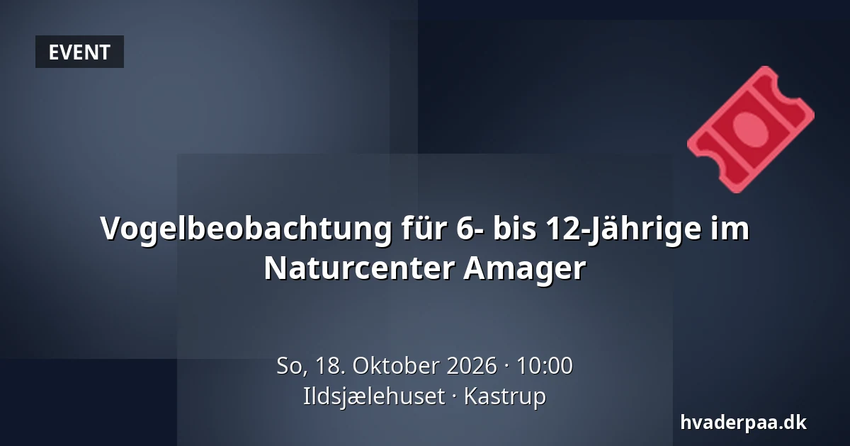 Vogelbeobachtung für 6- bis 12-Jährige im Naturcenter Amager — Ildsjælehuset, Kastrup