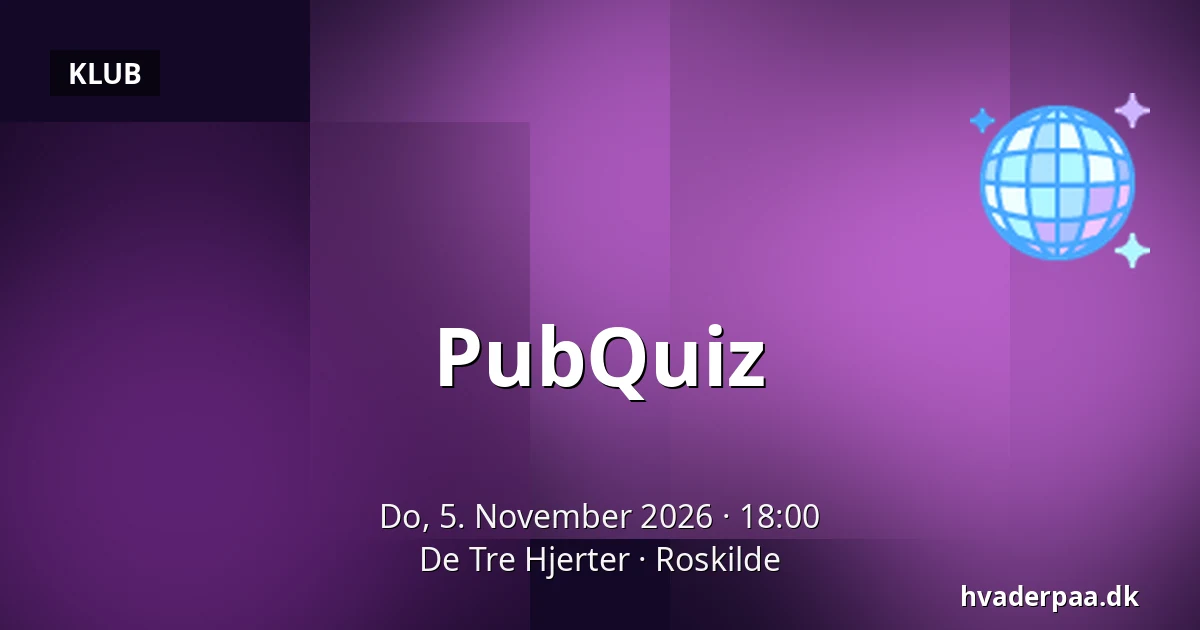PubQuiz · De Tre Hjerter, Roskilde