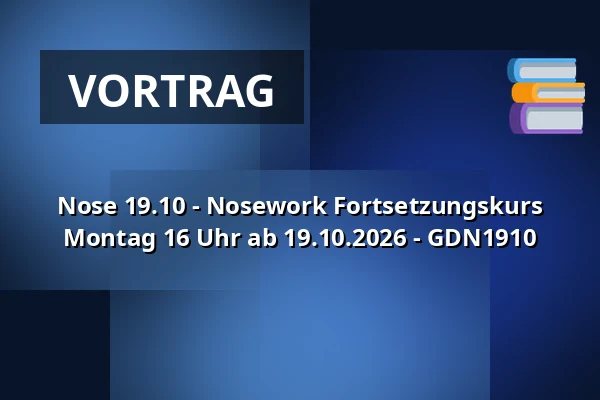 Nose 19.10 - Nosework Fortsetzungskurs Montag 16 Uhr ab 19.10.2026 - GDN1910 · Gittemaja Hundetræning, Svinninge