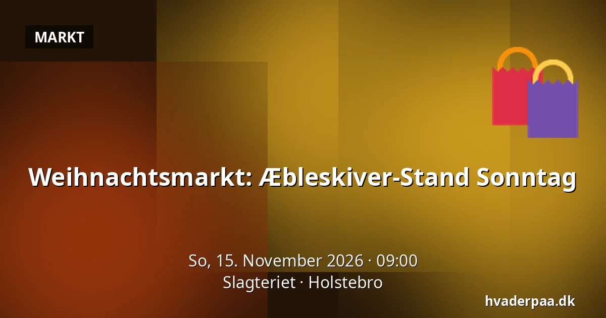 Weihnachtsmarkt: Æbleskiver-Stand Sonntag · Slagteriet, Holstebro