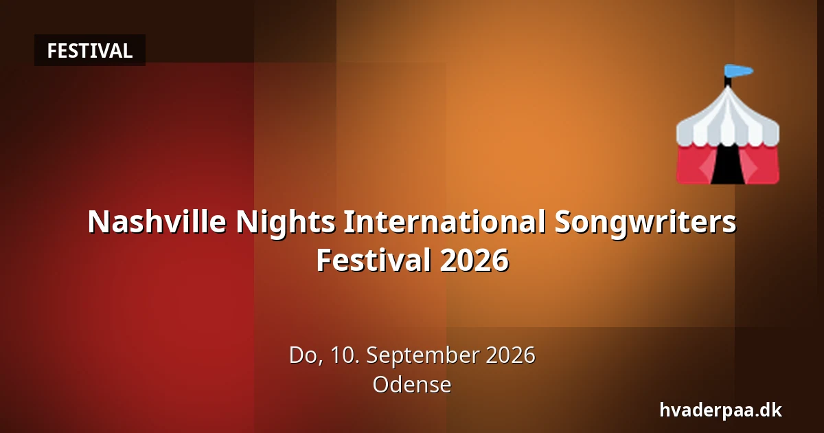 Nashville Nights International Songwriters Festival 2026 — Odense