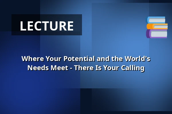 Where Your Potential and the World's Needs Meet - There Is Your Calling — Audonicon, Skanderborg