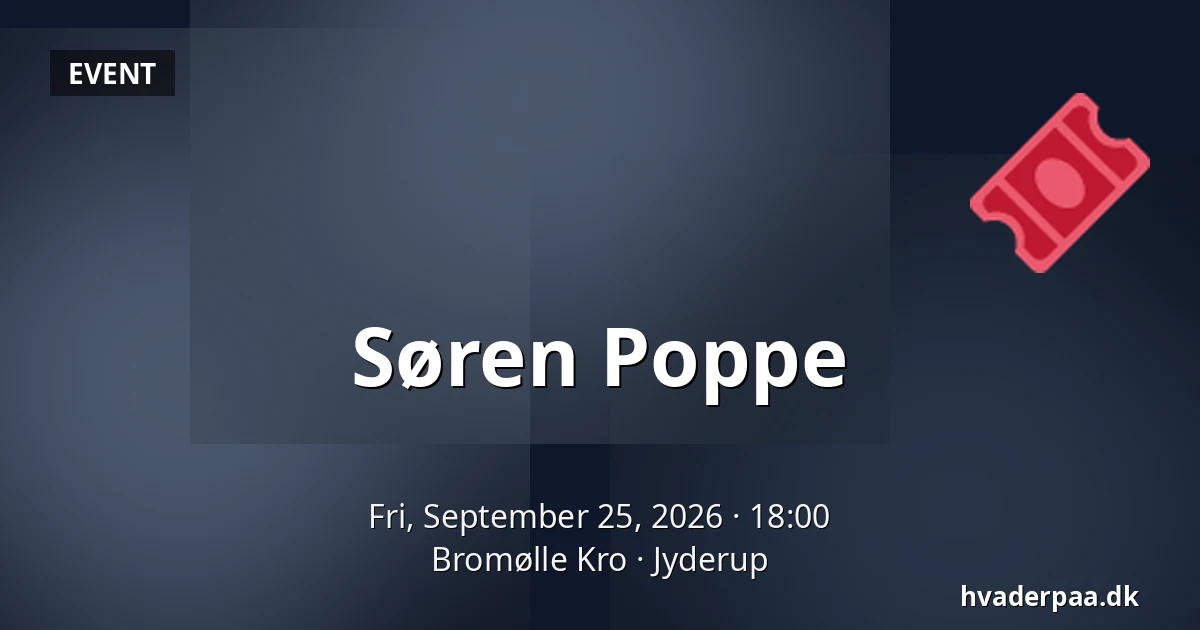 Søren Poppe — Bromølle Kro, Jyderup