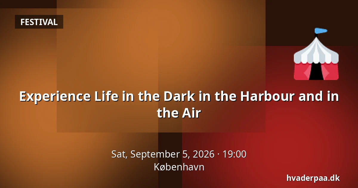 Experience Life in the Dark in the Harbour and in the Air — Copenhagen